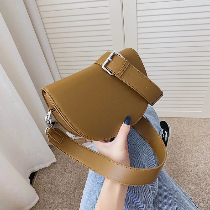 Bag Women's Bag Simple Texture Trendy Spring And Summer Internet Trendy High-end Shoulder Crossbody Bag Saddle Bag