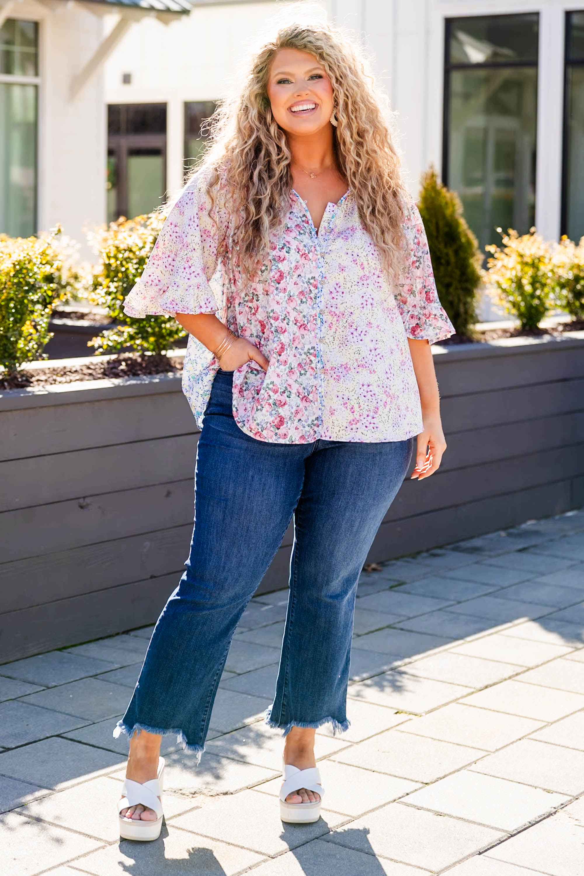 Love In Spring Top. Blue