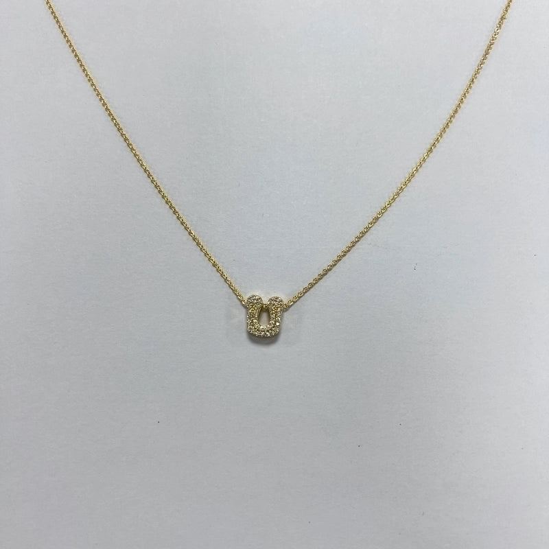 Minimalist Letter Copper Zircon Necklace In Bulk