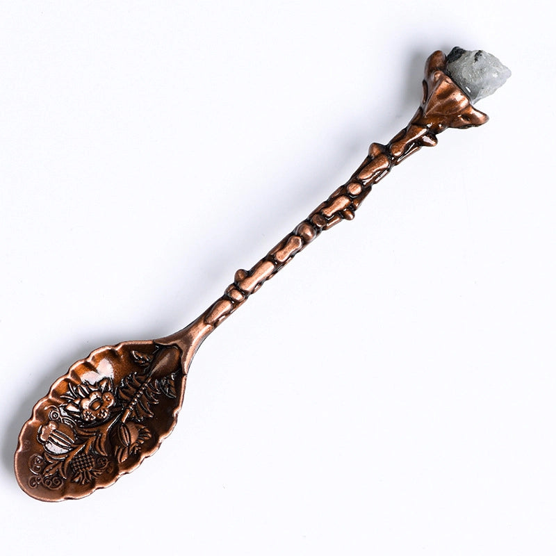 2 Pieces Elegant Lady Minimalist Geometric Crystal Spoon