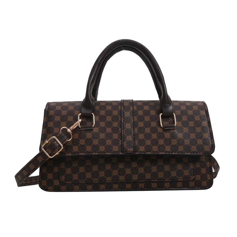 Women's Pu Leather Plaid Vintage Style Classic Style Square Flip Cover Shoulder Bag Handbag Crossbody Bag