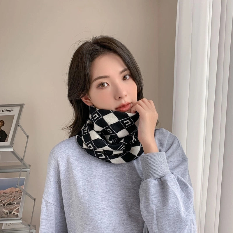 Autumn And Winter Cycling Knitted Mask Windproof Warm Multi-functional Scarf Neck Protection Collar Confinement Cap Thickened Small Scarf