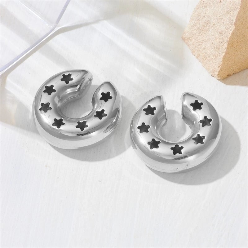1 Pair Minimalist Classic Style C Shape U Shape Plating Titanium Steel Titanium Steel 18K Gold Plated Ear Cuffs