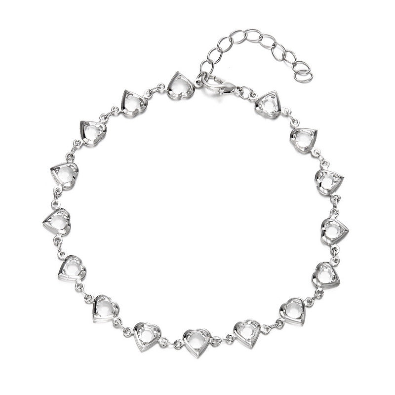Style Jewelry Suit Fashion Women's High-Grade Love Heart Flowers Beaded Necklace Girl's Small Flower Choker Clavicle Chain
