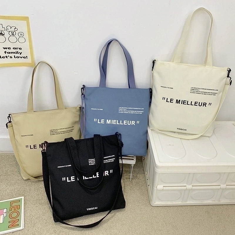 Women's Large All Seasons Canvas Preppy Style Streetwear Shoulder Bag Canvas Bag