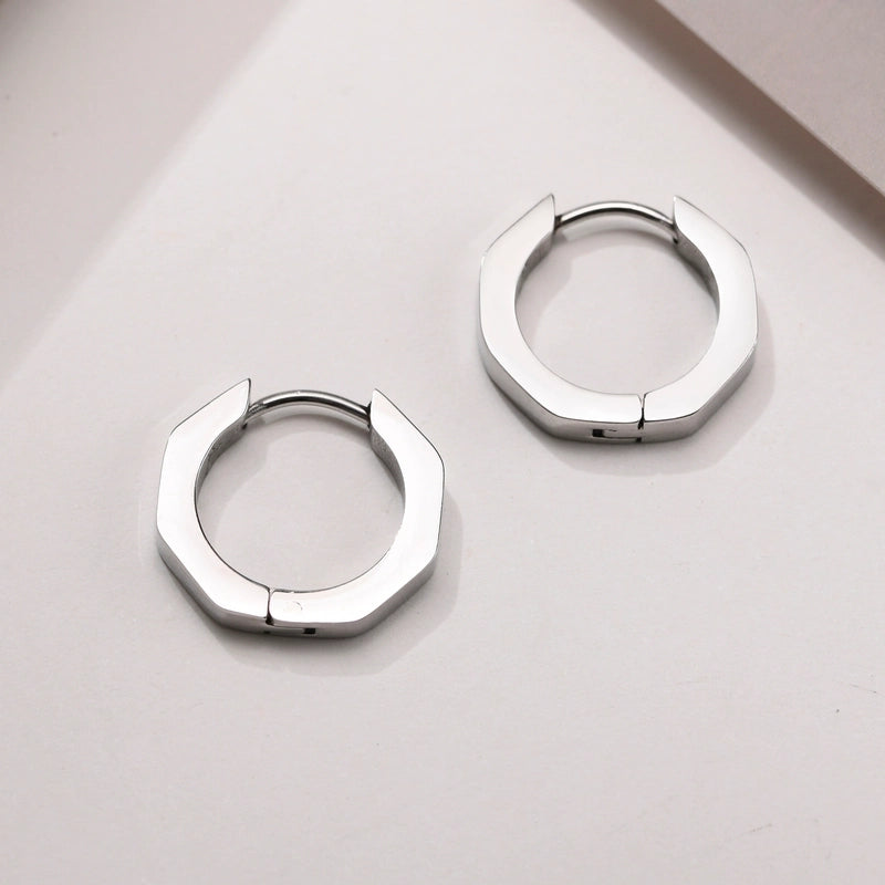 1 Pair Minimalist Geometric Plating 201 Stainless Steel Gold Plated Hoop Earrings
