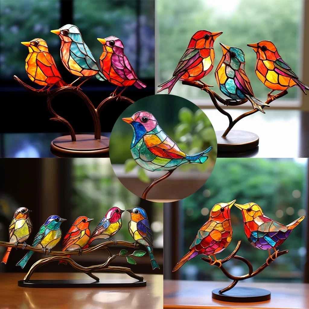🔥BIGGEST SALE - 49% OFF🔥🔥Acrylic Birds on Branch Desktop Ornaments 🕊️✨