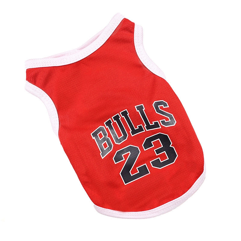 Summer New Pet Basketball Vest Breathable Mesh Dog Cat Clothes Teddy Bichon Frise Pomeranian Fashion Accessories