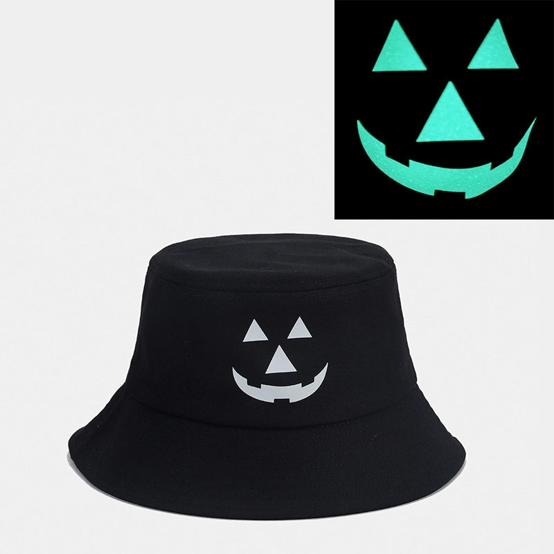 Women's Minimalist Solid Color Printing Flat Eaves Bucket Hat