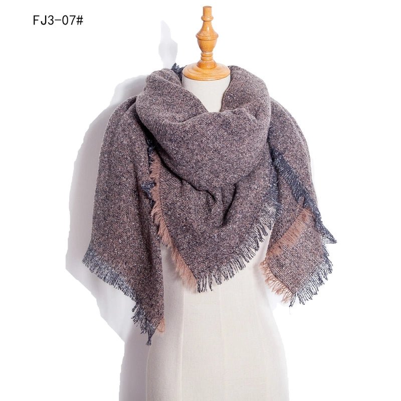 Women's Minimalist Solid Color Polyester Scarf