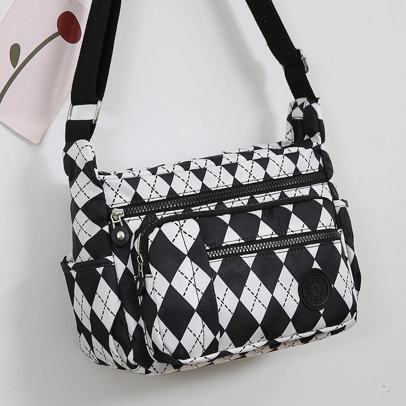 Women's Oxford Cloth Printing Vintage Style Square Zipper Crossbody Bag