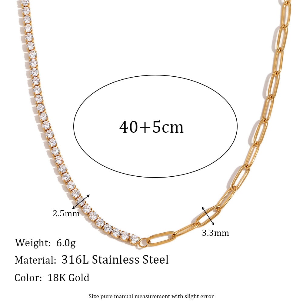 Fashion Round Circle Geometric Stainless Steel 18K Gold Plated Necklaces