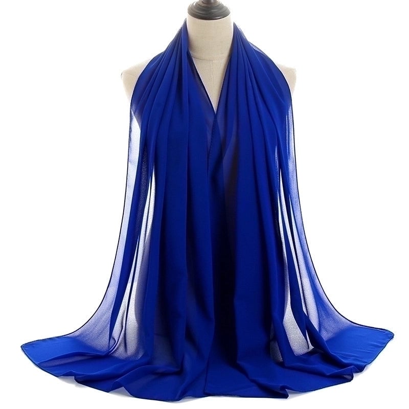 Women's Minimalist Solid Color Chiffon Cotton Linen Scarves
