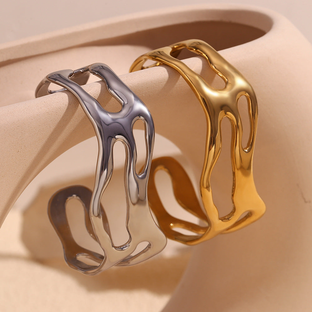 Fashion Circle Stainless Steel Electroplating Bangles