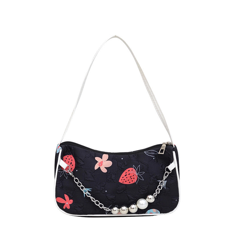 Shoulder Bag Women's Summer Crossbody Bag Underarm Bag New Bag Printed Pleated Small Straddle Bag