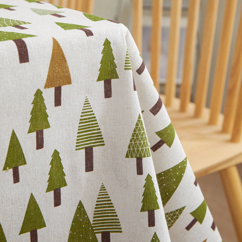 Modern Style Minimalist Stripe Tree Watermelon Polyester Cotton Polyester Tablecloths