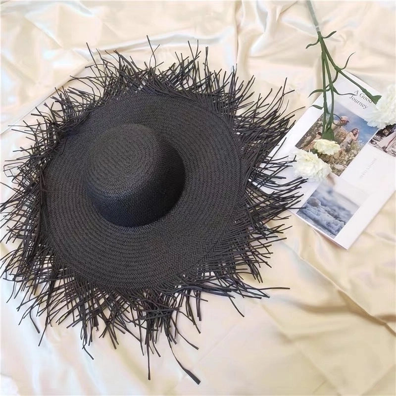 Women's Pastoral Minimalist Solid Color Big Eaves Sun Hat