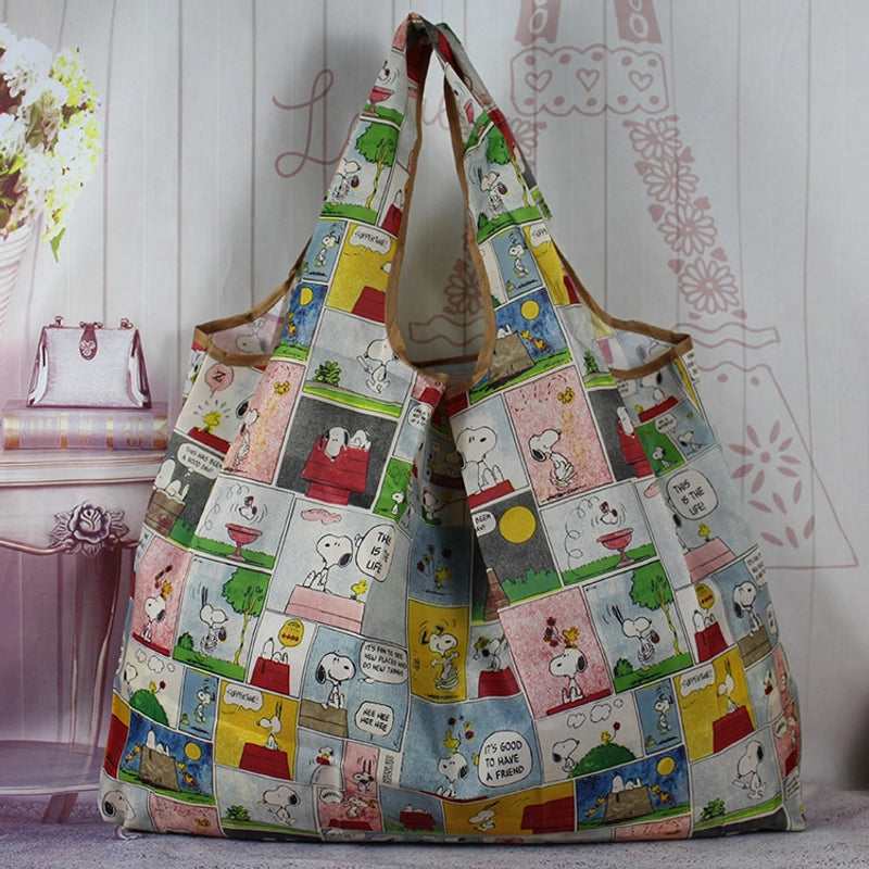 Printed Environmental Bag Large 210T Supermarket Folding Shopping Bag Thickened Tote Bag Shopping Bag