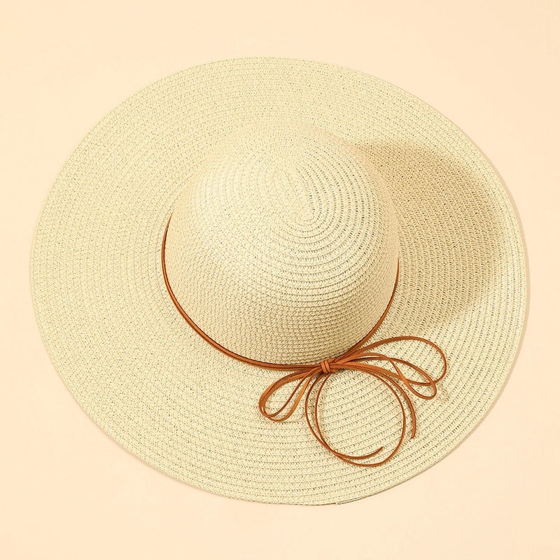 6 Pieces Women's Bohemian Solid Color Big Eaves Sun Hat