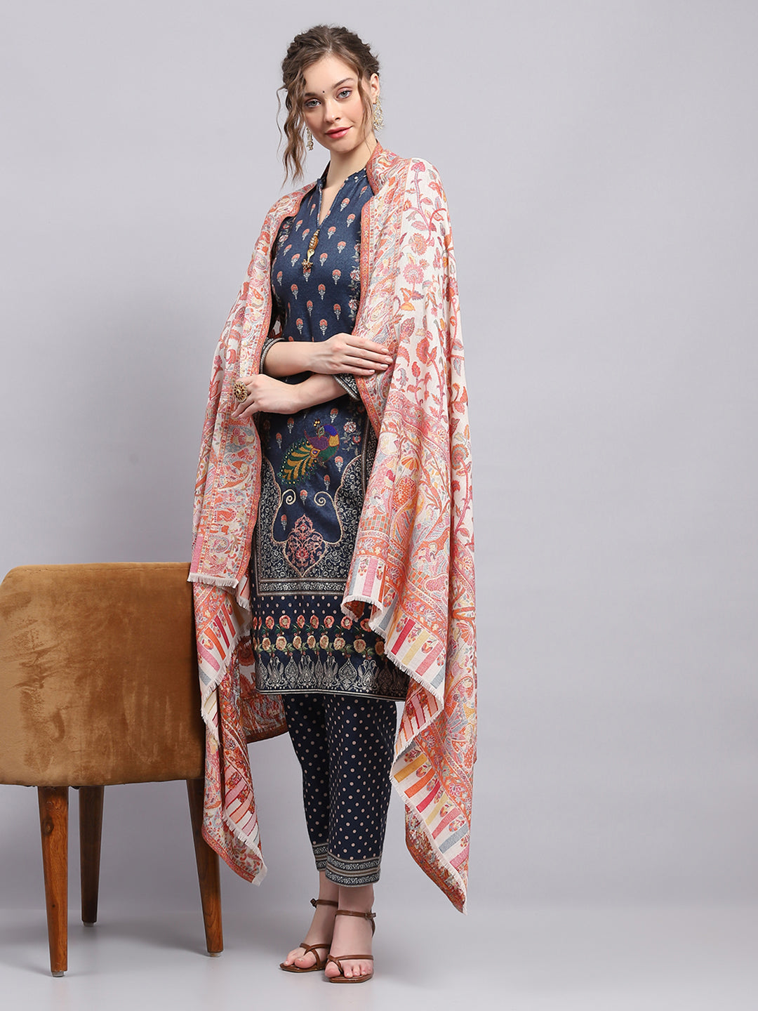 Women Multicolor Printed Shawl