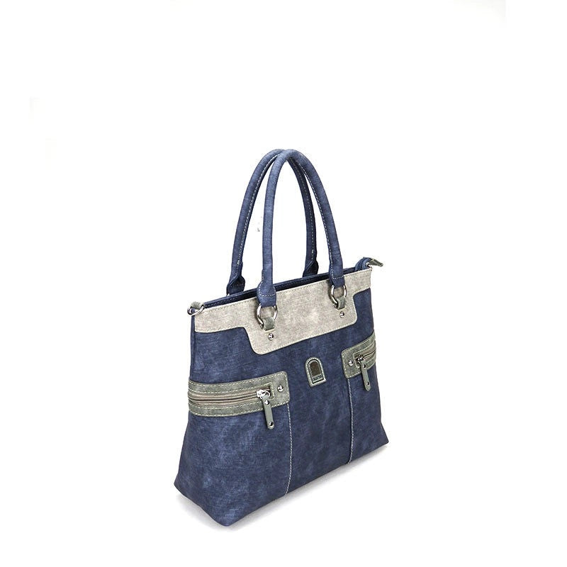 Women's Medium Semi-Pu Material Color Block Streetwear Square Zipper Shoulder Bag
