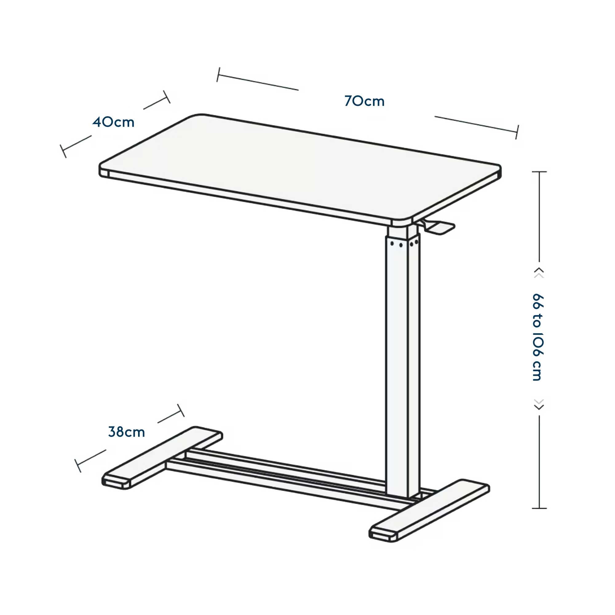 height adjustable side table. Black