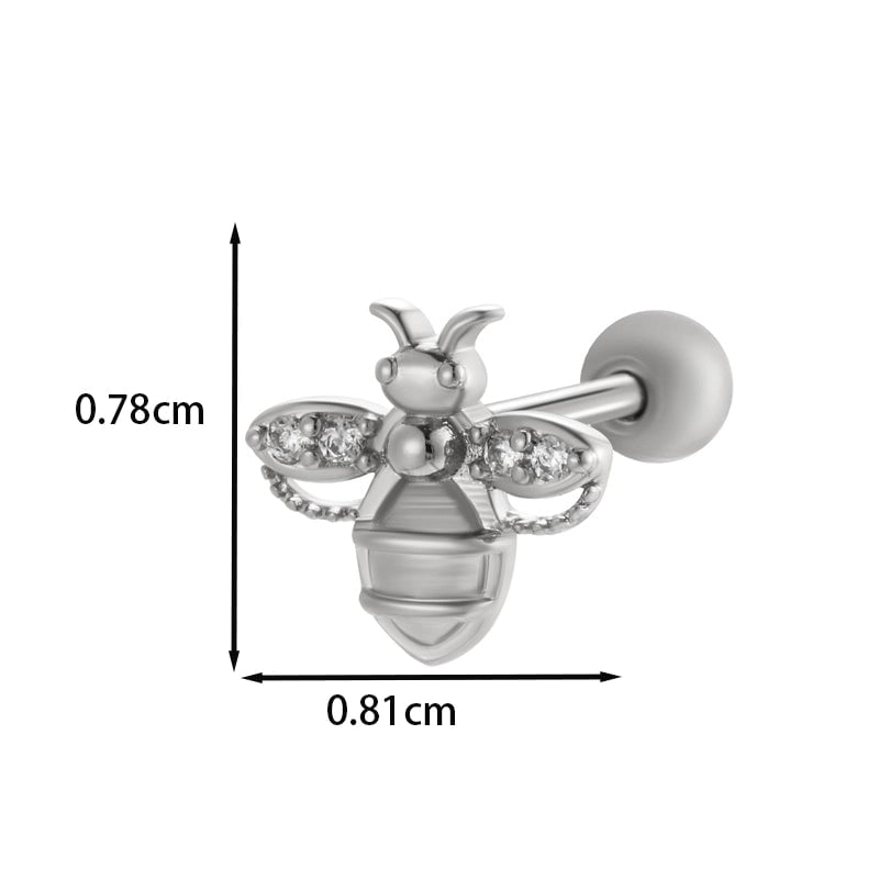 1 Piece Ear Cartilage Rings & Studs IG Style French Style  Water Droplets Flower Copper Inlay Zircon