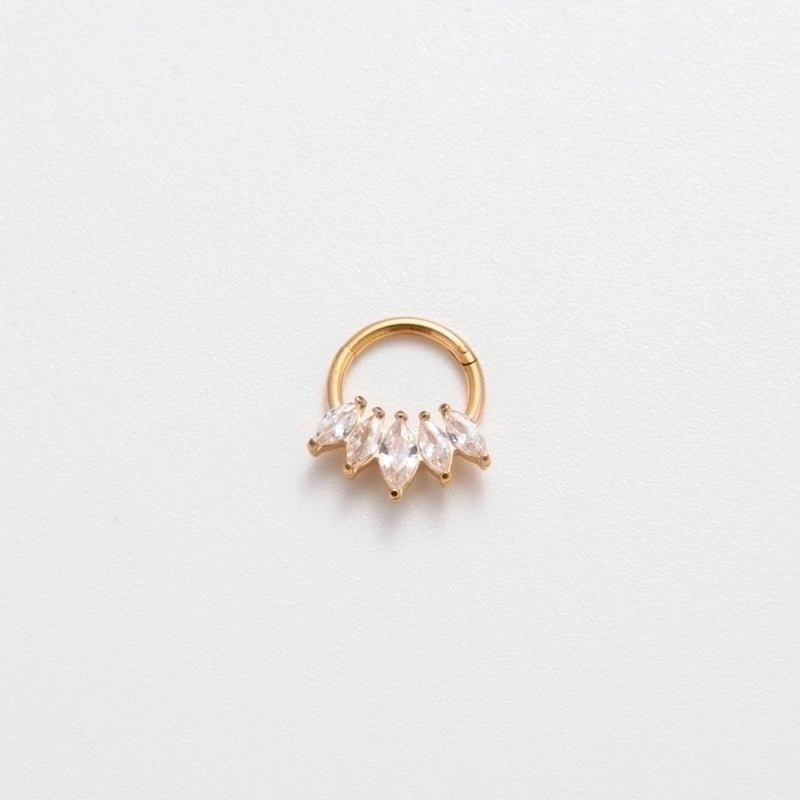1 Piece Nose Rings & Studs Punk Solid Color 316L Stainless Steel  Copper Plating Inlay Zircon