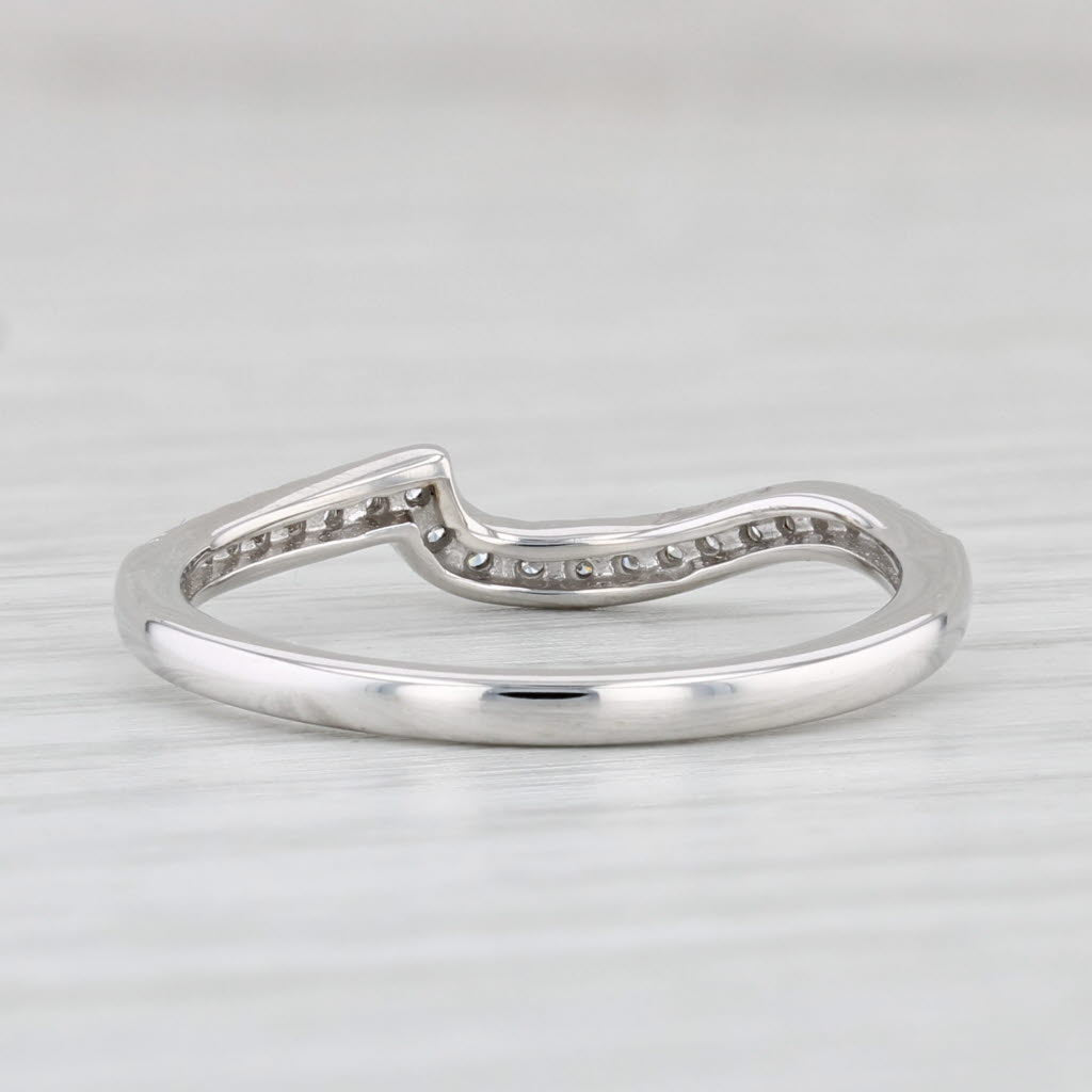 0.10ctw Diamond Wedding Band Guard 14k White Gold Size 7 Stackable