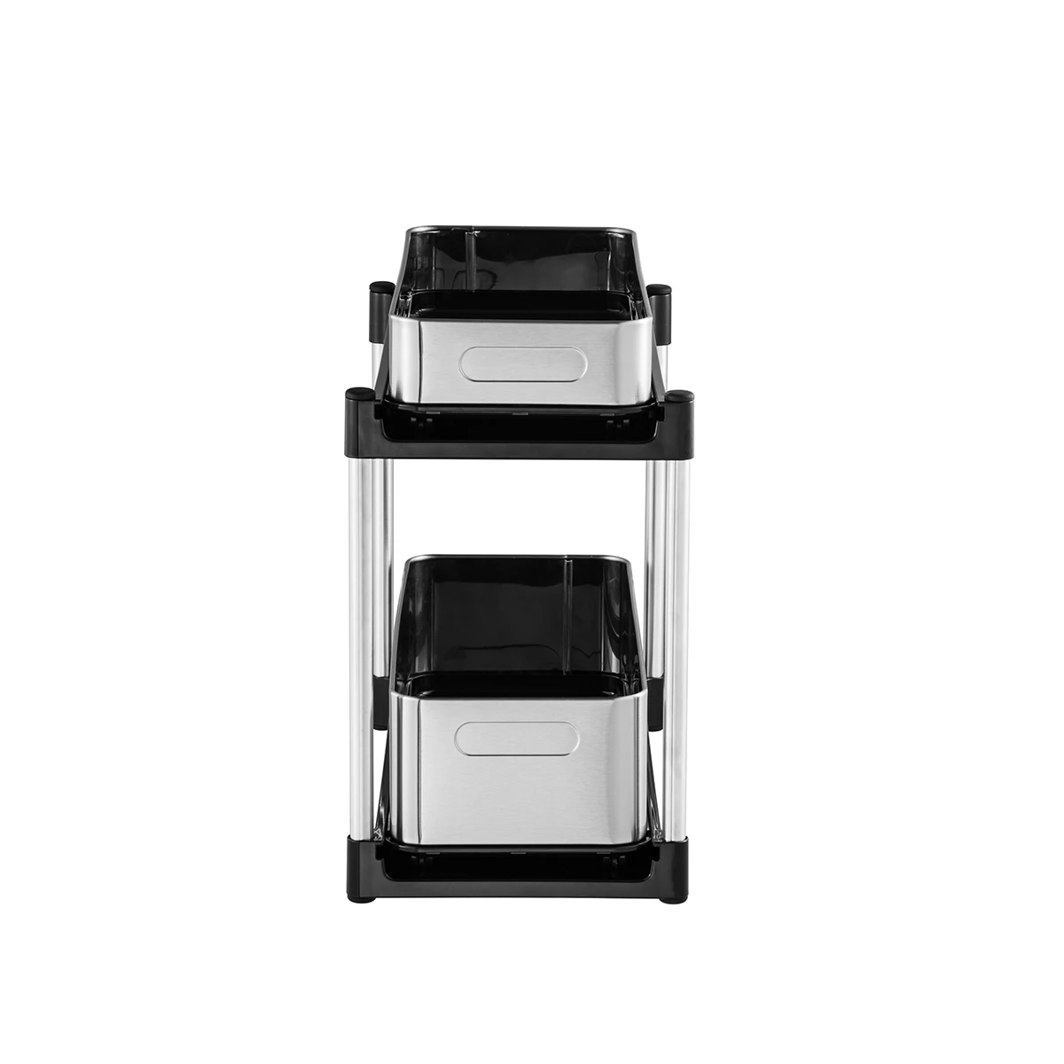 household under sink cabinet double tier stainless steel organizer pull out multifunction kitchen organizer rack