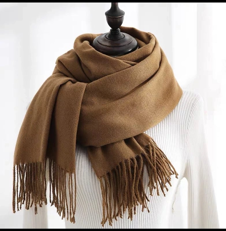 Autumn And Winter New Solid Color Scarf Sweet Wind Imitation Cashmere Scarf Women's Warm Scarf Fashion Shawl