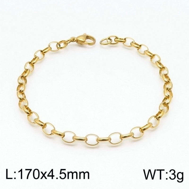 Fashion Geometric Titanium Steel 18K Gold Plated Bracelets In Bulk