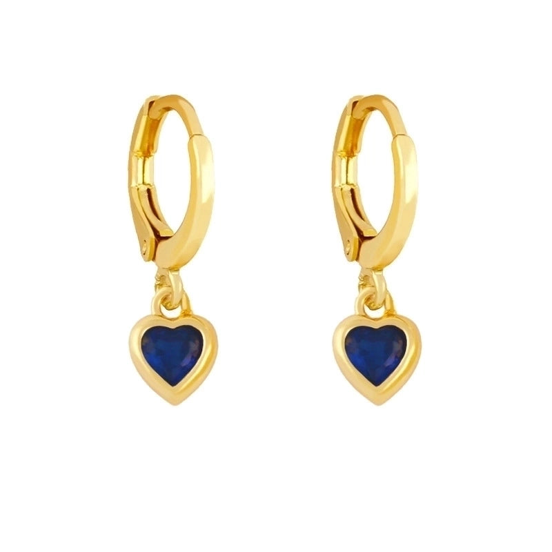 Fashion Heart Copper Artificial Gemstones Copper Earrings