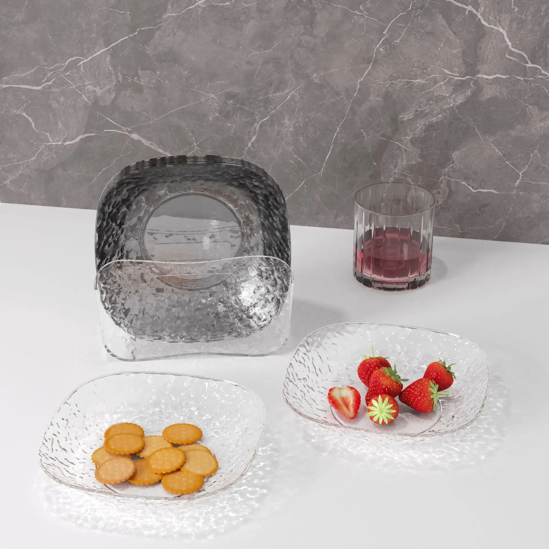 LUXURY 8 PIECE PLATE SET DISH SMALL FRUIT & SNACK PLATE