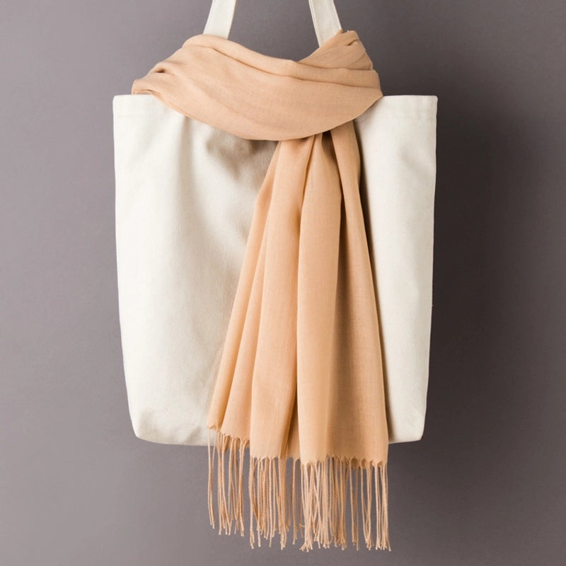 Thin Cashmere Scarf Solid Color Tassel Shawl LOGO Gift Scarf Factory Direct