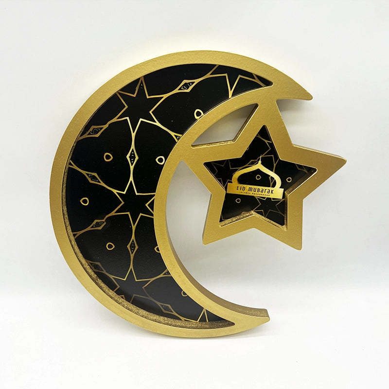 Minimalist Star Moon Wood 1 Piece Ornaments