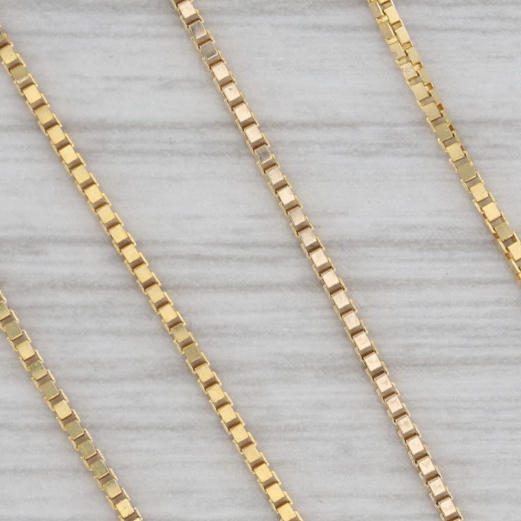 24 Box Chain Necklace 14k Yellow Gold 1.1mm