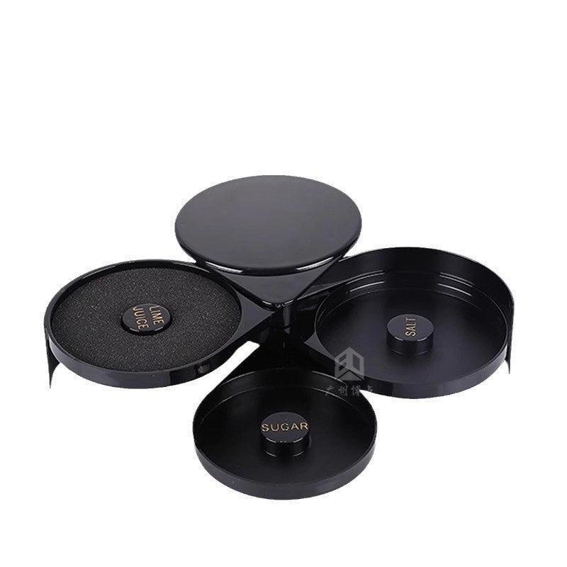 Bartender Seasoning Box Three-Layer Plastic Salt Side Box Bar Seasoning Box Sugar Side Box Margarita Cocktail Box