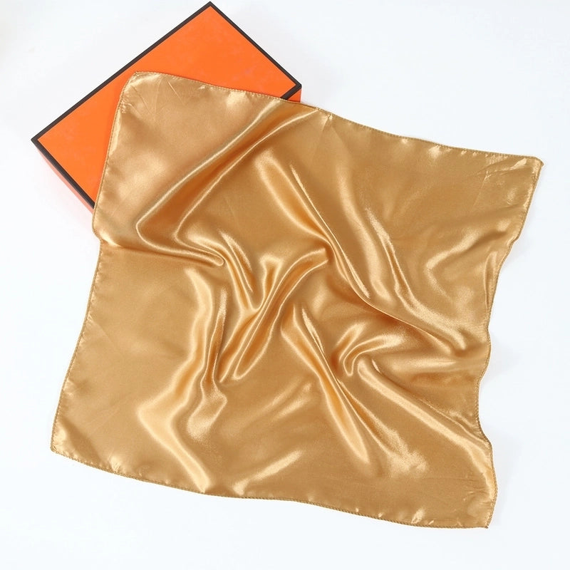Women's Minimalist Solid Color Polyester Silk Scarf