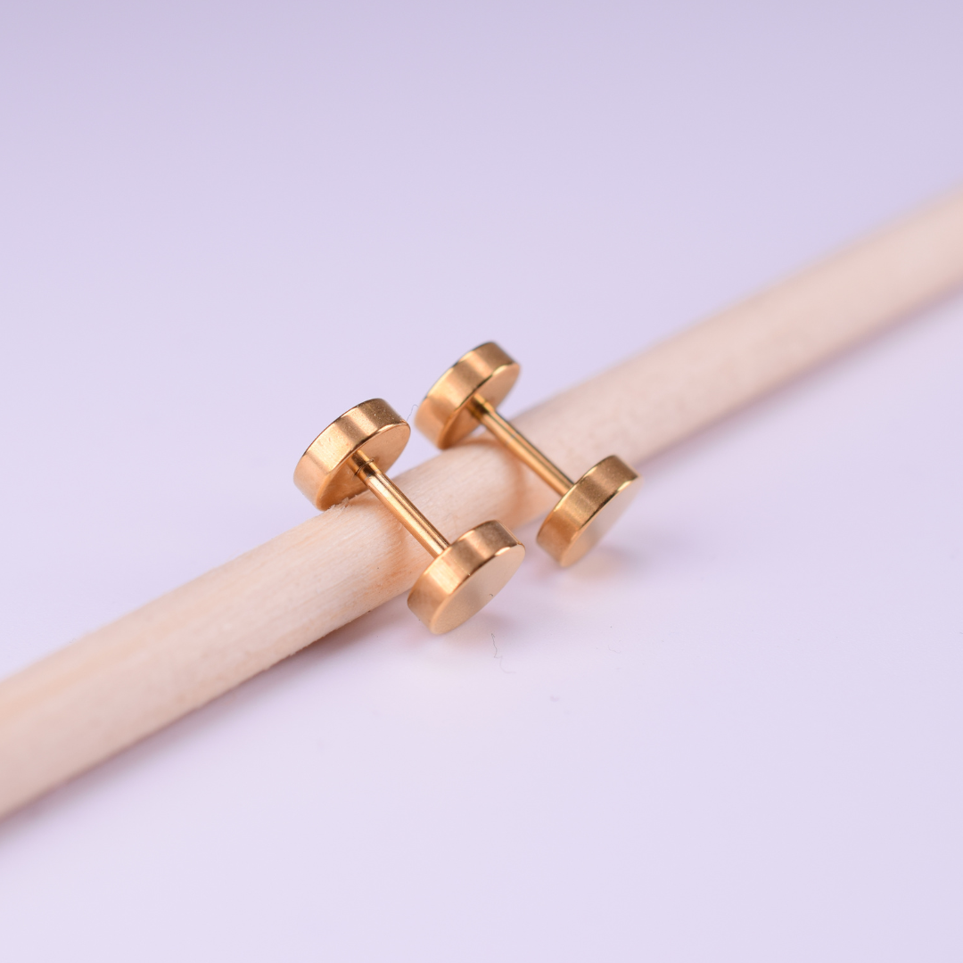6mm Double studs - Gold