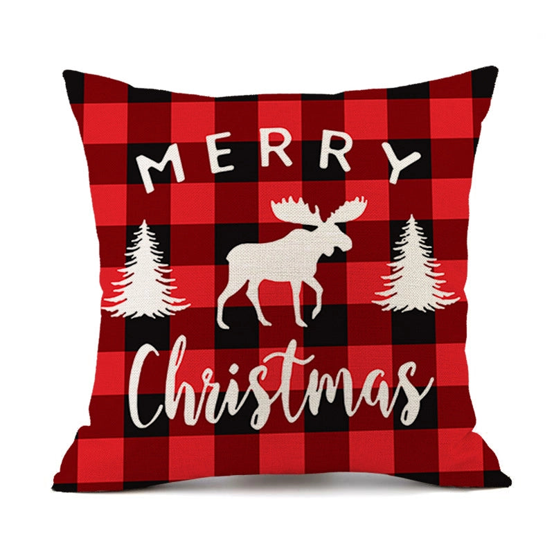 Christmas Casual Classical Vacation Snowflake Linen Pillow Cases Couch & Sofa Decor