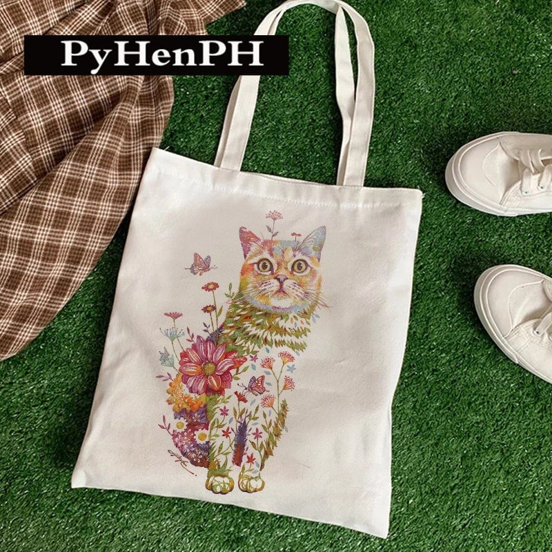 Women's Canvas Printing Classic Style Square Open Canvas Bag