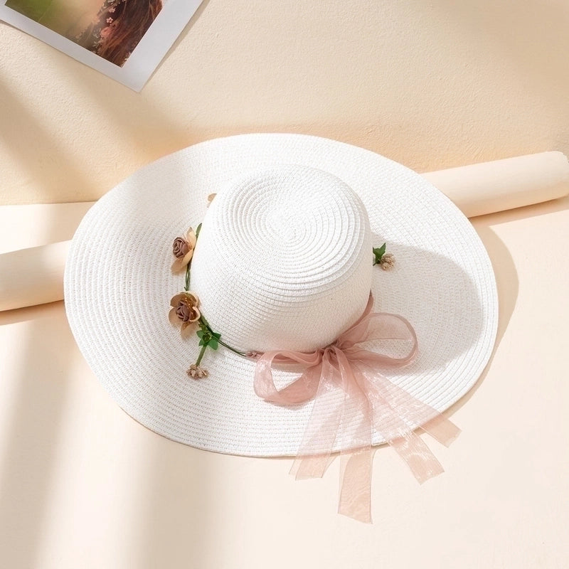 Unisex Fashion Flowers Straw Hat
