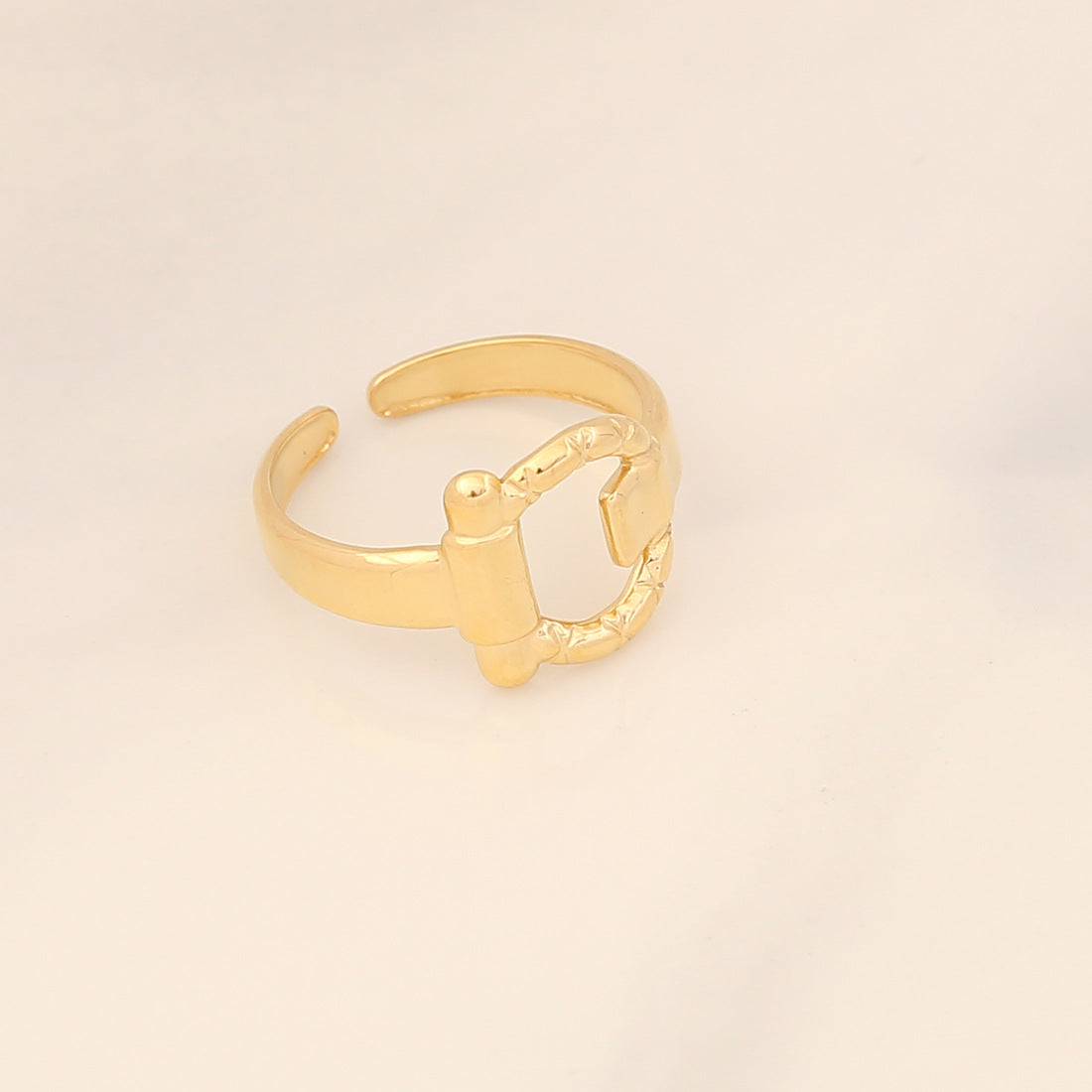 Women IG Style Bowknot Wave Stainless Steel Electroplating Rings