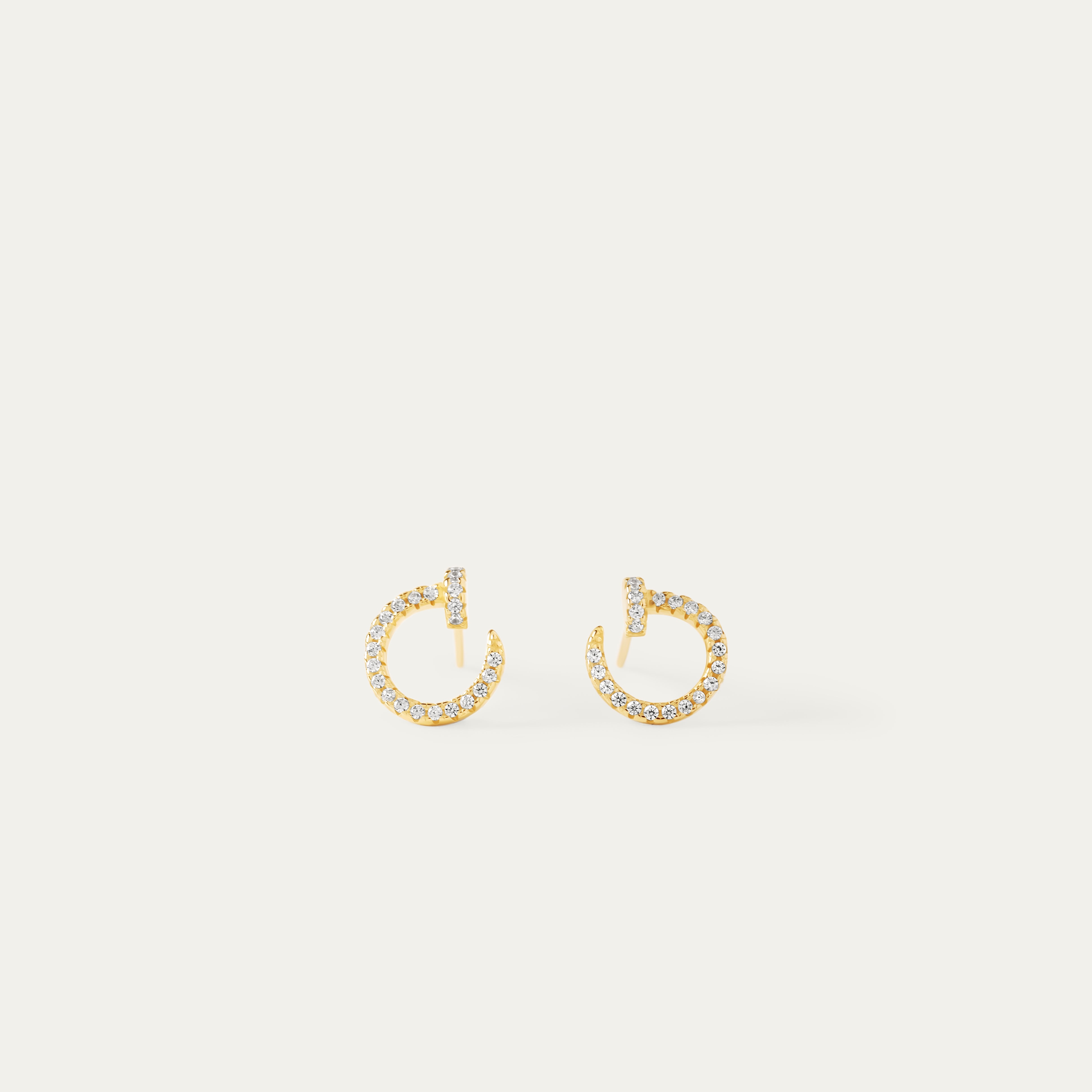 Canna CZ Studs (18K Gold Vermeil)