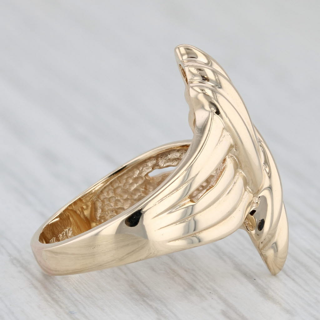 Knot Work Bypass Ring 14k Yellow Gold Size 5.5