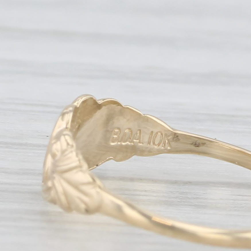 Vintage Engravable Heart Baby Ring 10k Yellow Gold Small Size 1