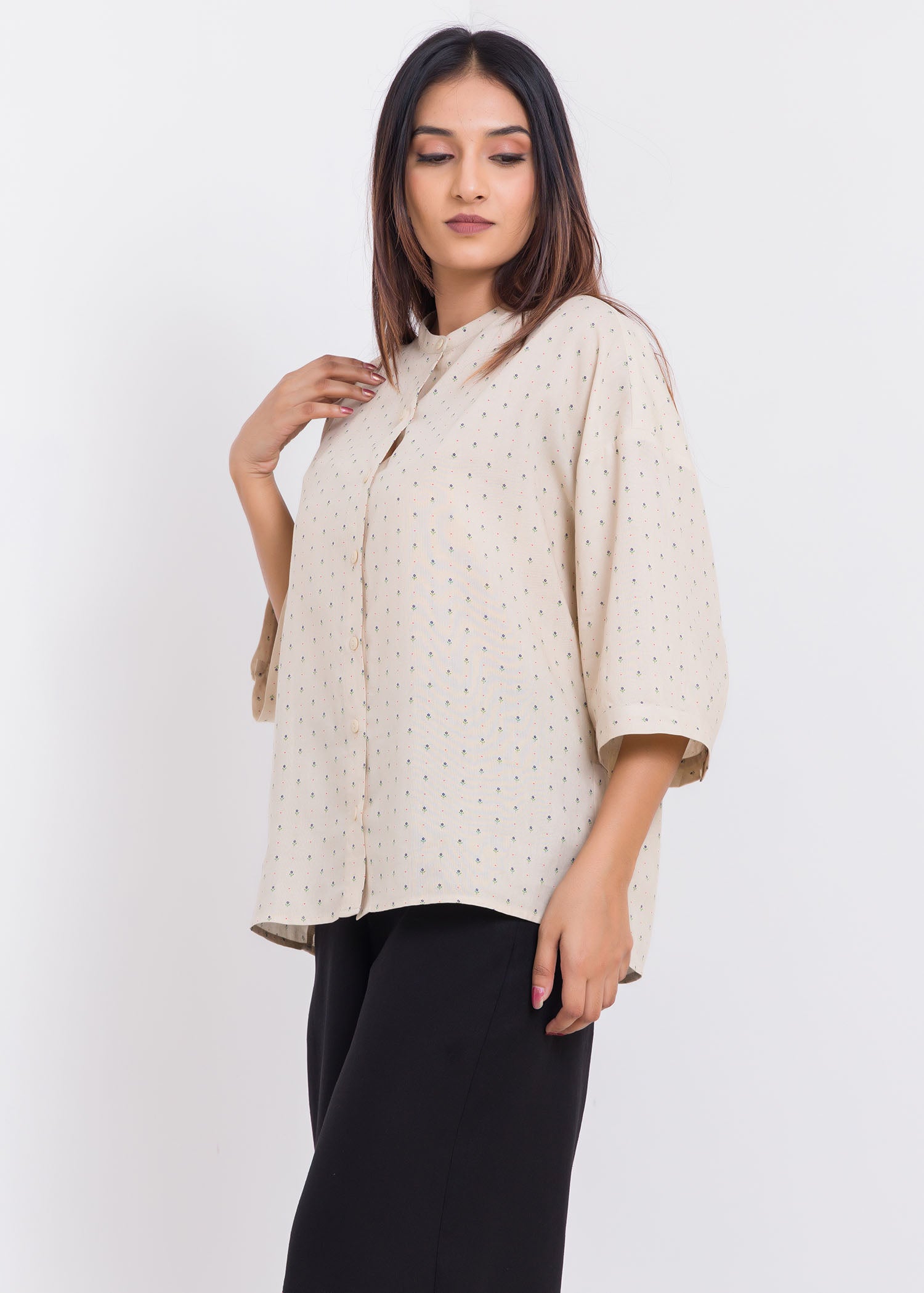 Loose Fitted Button Down Blouse