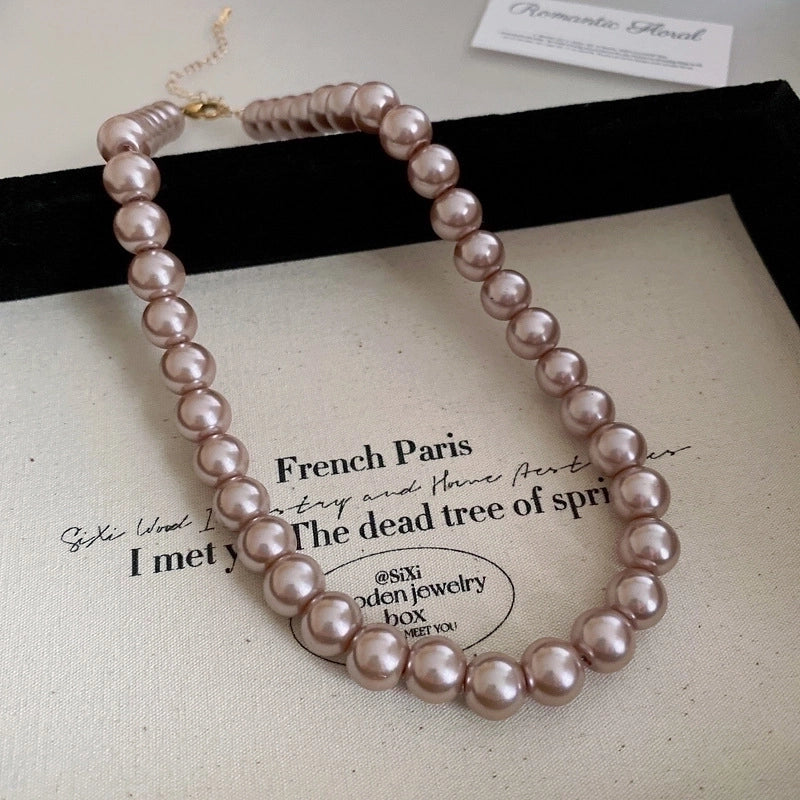 Round Pearl Plating Women's Necklace