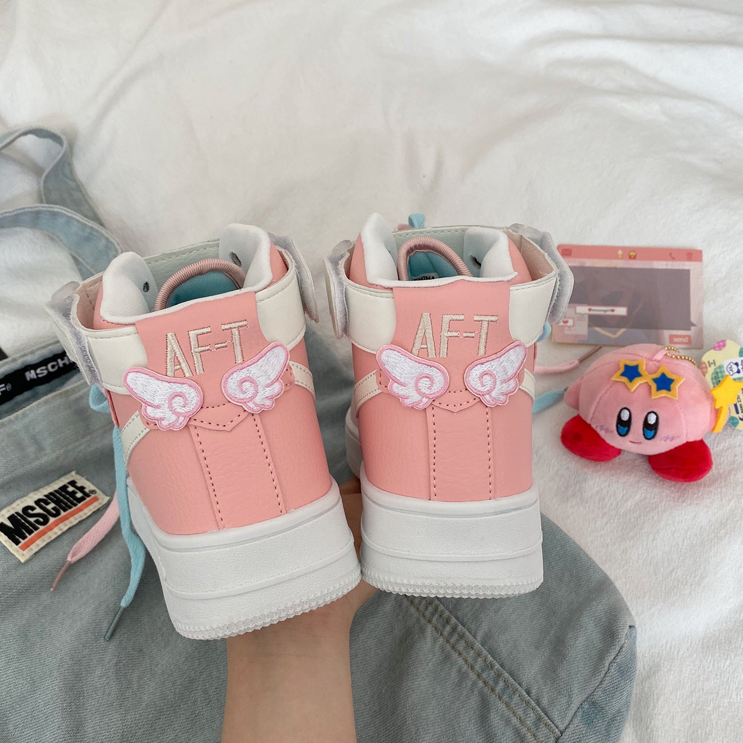 Pink casual sneakers KF81712